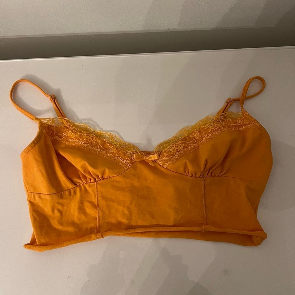 Orange princess Polly bow crop top